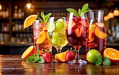 Коктейли из вина и фруктов Коктейли из вина и фруктов